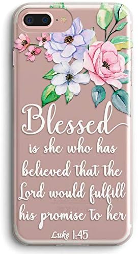 iPhone 7 Plus Esetben,iPhone 8 Plusz az Esetben a Nők Aranyos Stuning Virág Virág Bibliai Vers Keresztény