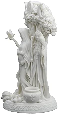 Veronese Design 10.5 Magas Danu Ír Hármas Istennő, A Tuatha De Danann Műgyanta Szobor Fehér Kivitelben