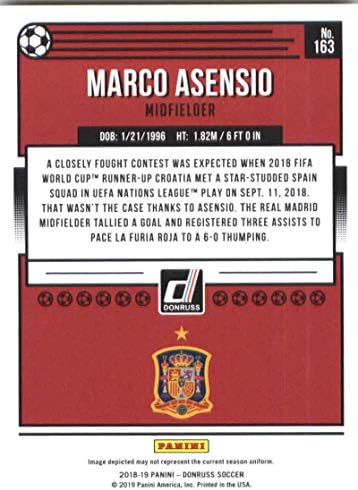 2018-19 Donruss 163 Marco Asensio Spanyol Foci Kártya