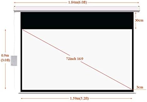 KXDFDC 72 cm 16:9 Elektromos Kivetítő Képernyő Matt Fehér LED LCD Film Motoros Kivetítő Képernyő
