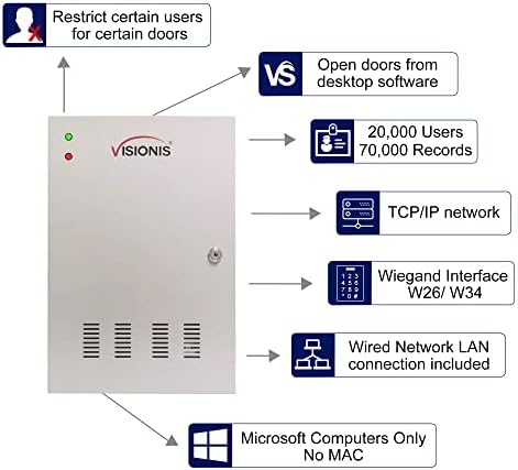 Visionis VS-AXESS-4DLX 2. Változat Négy Ajtó Szakmai Access Control Panel Adatkezelő, valamint az Igazgatóság