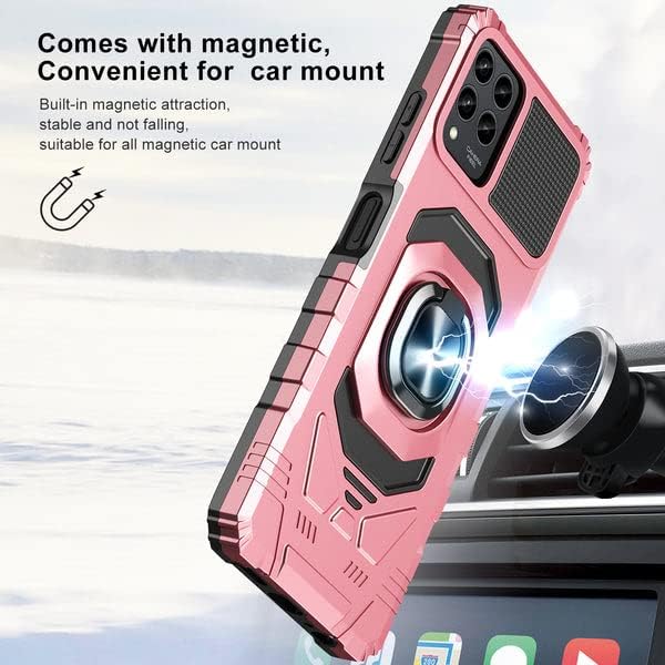 Galaxy Vezeték nélküli reklám Celero 5G Plusz 2023 7 Ügy w/Edzett Üveg kijelző Védő fólia [Katonai] Gyűrű