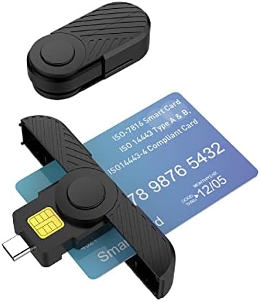 MOUDOAUER USB-C c-Típusú Közös Hozzáférési Smart Kártya Olvasó a Windows 10 8 7 (32/64 bit), Összecsukható