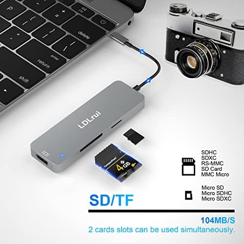 A 4K@60Hz USB-C-Hub-ot, 7-Port USB-C Hub 4K HDMI, 10Gbps USB-Port(1 USB-C & 2 USB-A), 100W Teljesítmény