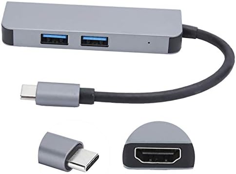USB-C-Hub-HDMI Adaptert,C Típusú Elosztó HDMI 4K-s ,2 USB 3.0 Port Kimenet,SD TF Kártya Olvasó,Alumínium