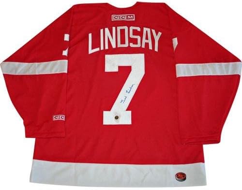 Ted Lindsay (elhunyt) Dedikált Detroit Red Wings Replika Jersey - Dedikált NHL-Mezek
