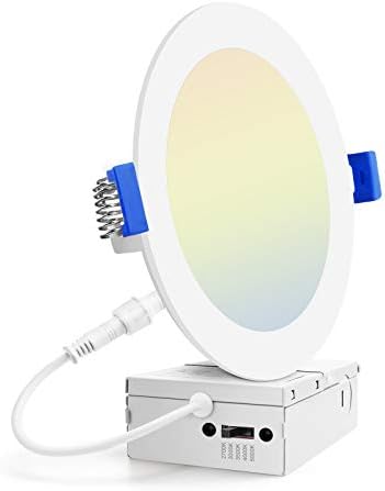VOLISUN 1 Csomag 6 Hüvelyk 5CCT Ultra-Vékony Süllyesztett LED Mennyezeti Lámpa csatlakozó Doboz,2700K-5000K