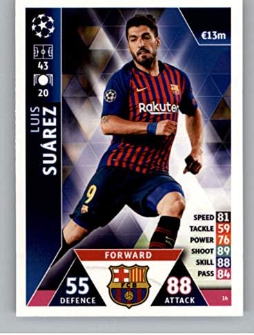 2018-19 Topps az UEFA Bajnokok Ligája Match Attax 16 Luis Suarez FC Barcelona Foci Trading Card