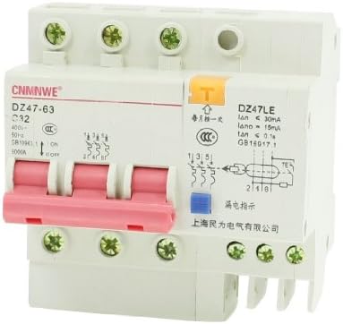 Aexit DZ47-63 C32 Engedély elektromos MCB Mini Megszakító w DZ47LE érintésvédő Circuit Breaker