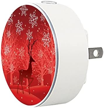 2 Csomag Plug-in Éjjeli LED-es Éjszakai Fény, Karácsonyi Hópehely, Rénszarvas, az Alkonyat-hogy-Hajnal