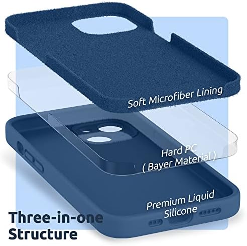 SURPHY Blue Jay Szilikon + 3 Csomag képernyővédő fólia iPhone 13 6.1 colos (2021 Kiadás)