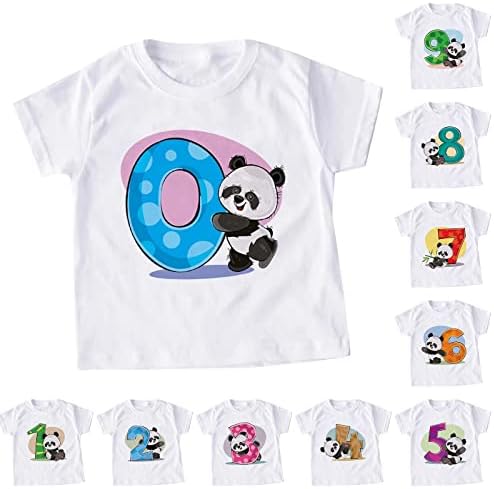 Kosárlabda Ujjú Fiú Kisgyermek Fiúk Lányok Nyári Rövid Ujjú Panda Rajzfilm Nyomatok Pólók Felsők Outwear