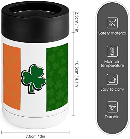 Az ír Zászló Lóhere Mintás Hűtőtáska Kupa Rozsdamentes Acél Szigetelt Lehet Hűtők Jogosultja Dobon szemhéjakkal