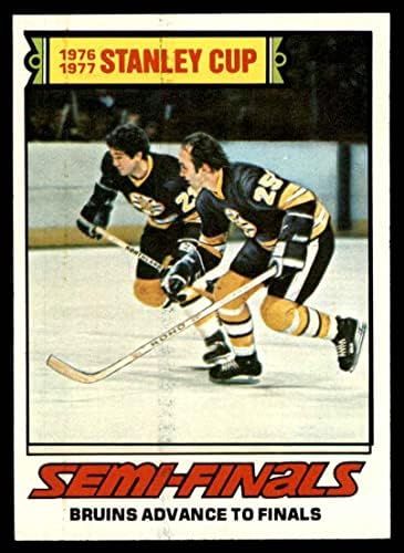 1977 Topps 263 Stanley-Kupa elődöntő - Bruins Előre Döntőbe (Hoki-Kártya) EX/MT