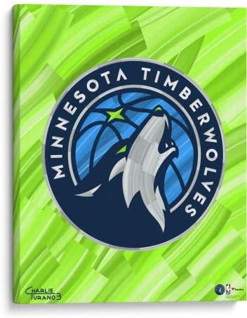 Minnesota Timberwolves 16 x 20 Logó Galéria Csomagolva Megszépült Giclee - Eredeti NBA Művészet, Nyomatok