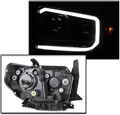 ZMAUTOPARTS LED Fekete/Füst Vetítő Fényszórók, Fényszóró a 6.25 Fehér LED Világítás DRL A 2014-2017 Toyota