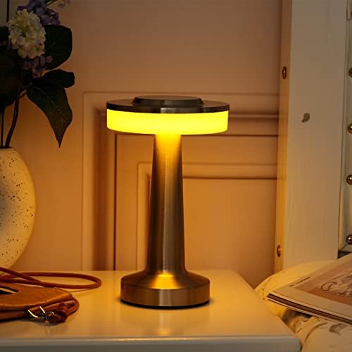 2 LED Hordozható Fém asztali Lámpa érintésérzékelő 3 Szín Fokozatmentes Fényerő Éjjeliszekrényen asztali