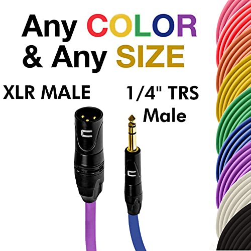 Szimmetrikus XLR Kábel Férfi 1/4 TRS - 0.5 Méter Kék - Pro 3-Pin Mikrofon Csatlakozó Teljesítményű Hangszóró,