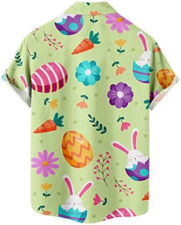 Húsvéti Póló, Férfi Nyúl, Tojás, Sárgarépa Grafikus T-Shirt Rövid Ujjú Hajtóka Pullovers Laza Laza Beach