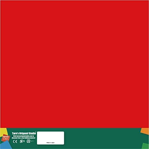 [Taro Origami Studio] Jumbo 13.75 Inch / 35cm Egyoldalú egyszínű (Piros), 25 Lap (az Összes Azonos Színű)