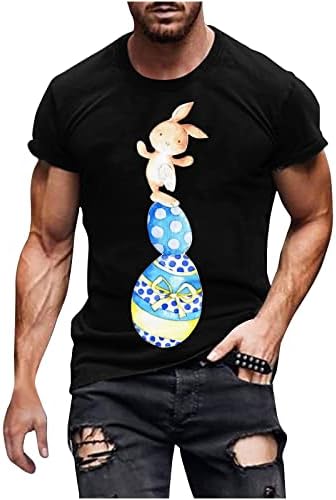 Húsvéti Pólók Férfi Aranyos RabbitEggs Grafika Nyomtatás póló Kerek Nyak Kényelmes Ing, Top, Alkalmi Plus