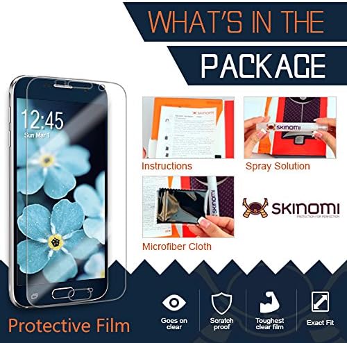Skinomi Teljes Test Bőr Védő Kompatibilis a Samsung Galaxy Z Flip-4(2-Pack) (képernyővédő fólia + hátlap)