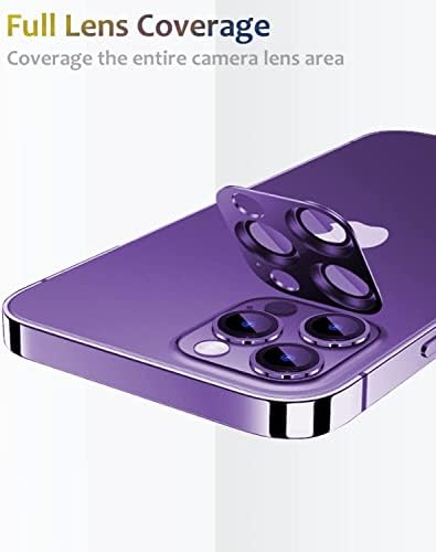 POROLIR Kompatibilis iPhone 14 Pro iPhone 14 Pro Max Kamera Lencséjét Védő 3D-s, Fém Plusz 9H Edzett Üveg