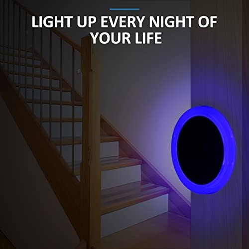 Riakrum 8 Csomag Kék Night Lights Csatlakoztassa a Fali Alkonyat Hajnal Érzékelő, Automatikus Ki-LED Kék