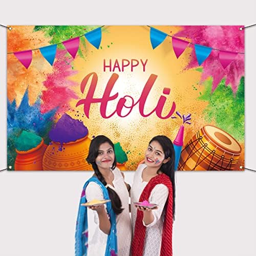 Nepnuser Boldog Holi Fotó Hátteret, India Hindu Fesztivál a Színek Dekoráció Színes Por Beltéri Kültéri