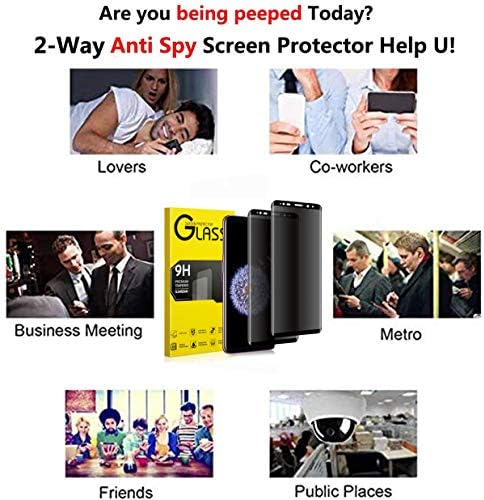 Maxwolf [2 Csomag] Galaxy S9 Plus kijelző Védő fólia Adatvédelmi Edzett Üveg, 3D Ívelt Él, Anti-Spy, Anti-Semmiből,