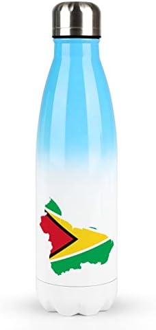 Guyana Zászló Térkép 17oz Sport, Víz, Üveg, Rozsdamentes Acél Vákuum Szigetelt Cola Forma Újrafelhasználható