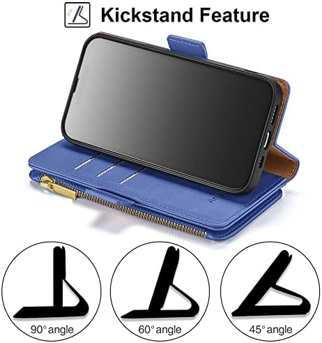 Antsturdy Samsung Galaxy A13 5G 6.5 Tárcája az esetben 【RFID-Blokkoló】【Cipzár Poket】【7 Card Slot】 PU Bőr