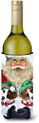 Caroline Kincsek PPP3108LITERK Jack Russell Karácsonyi Mikulás borosüveg Ölelkezős, Üveg Hűvösebb Ujja