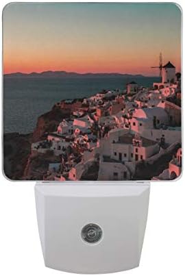 Fényesebb Naplemente Santorini LED Érzékelő, Éjszakai Fény Gyerekeknek&Felnőttek Hálószoba Alkonyat Hajnal