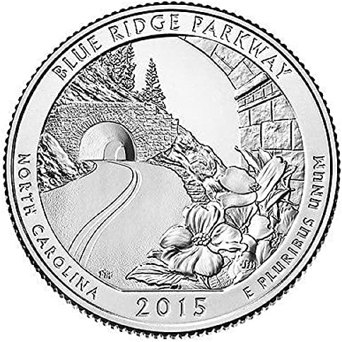 NEKÜNK 2015 Nemzeti Park-28 P Változat Blue Ridge Táj Út Megemlékező coinCoin Gyűjtemény Emlékérme