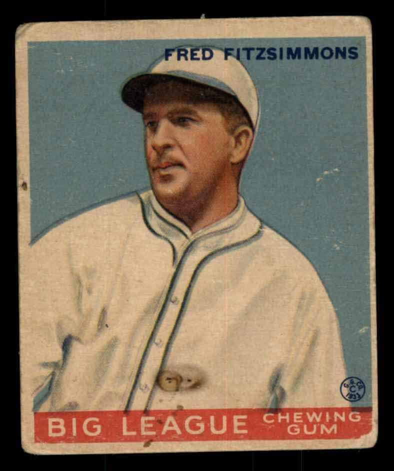 1933 Goudey 130 Fred Fitzsimmons New York Giants (Baseball Kártya) FAIR Óriások