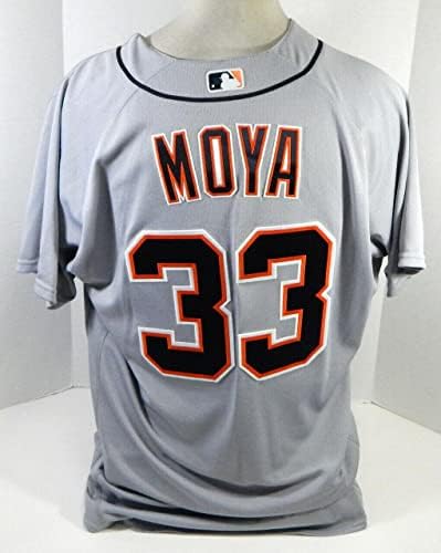 Detroit Tigers Steven Moya 33 Játék Kiadott Szürke Jersey 50 DP21001 - Játék Használt MLB Mezek