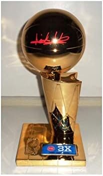 Isiah Thomas Dedikált Detroit Pistons Fanatikusok 3-Idő NBA-Döntő Bajnokok 12 Replika Trófea