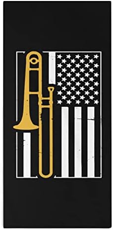 Egyesült Államok Zászló Harsona Mikroszálas Törölközőt, Szuper-Nedvszívó Törülközővel Gyors Száraz Törlőkendő