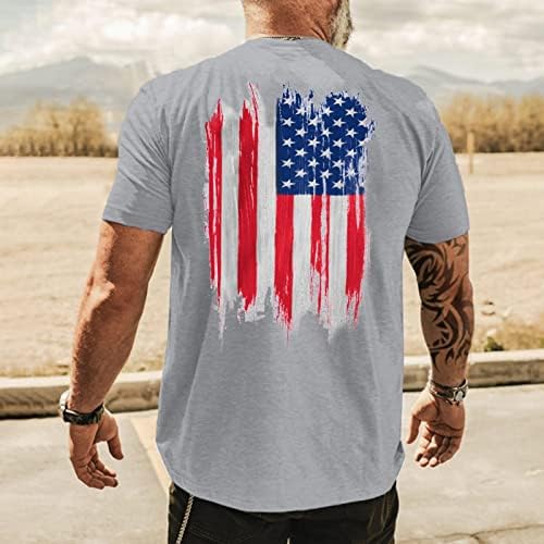 XXBR július 4-Férfi Rövid Ujjú Hazafias T-ing, Nyári Amerikai Zászló Nyomtatás Slim Fit Alkalmi Alapvető