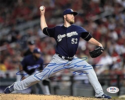 Jimmy Nelson aláírt 8x10 fotó PSA/DNS-Milwaukee Brewers Aláírt - Dedikált MLB Fotók