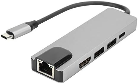 FAMKIT USB-C Hub 5-in-1 C Típusú Adapter USB-C Hub Gigabit Ethernet RJ45 2 USB 2.0 Port 4K HDMI C Típus