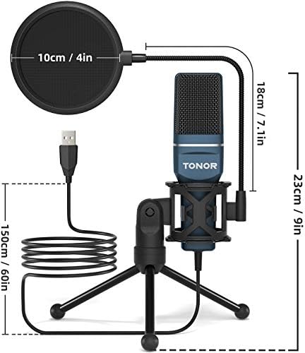 TONOR USB Mikrofon TC-777 Mikrofon Állvány Hosszabbító Kar T30