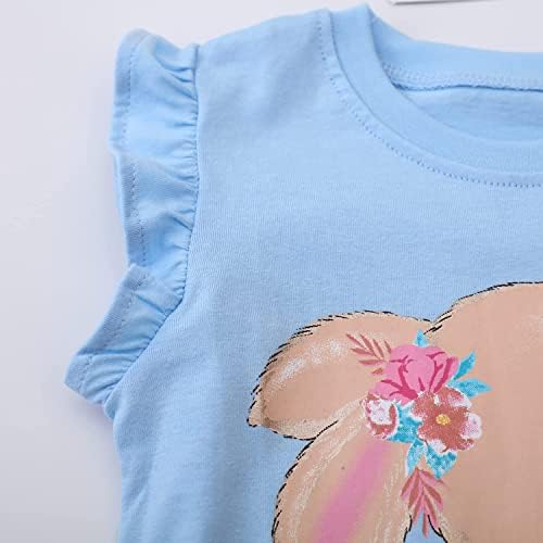 Kisgyermek Girls T-Shirt Rövid Ujjú Póló Egyszarvú Nyuszi Nyomtatás Aranyos Nyári Felsők Pólók Dinoszaurusz