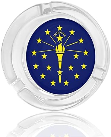 Indianai Állami Zászló Térkép Üveg Dohányzó Hamutartó Cigaretta, Szivar Kerek Hamutartó Birtokos Esetben