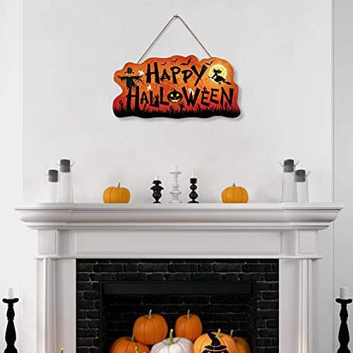 Boldog Halloween Ajtó Üdvözlő Táblát, Édes Sütőtök, Szellem, Boszorkány, Rusztikus Falra Jel (12x6), Boldog