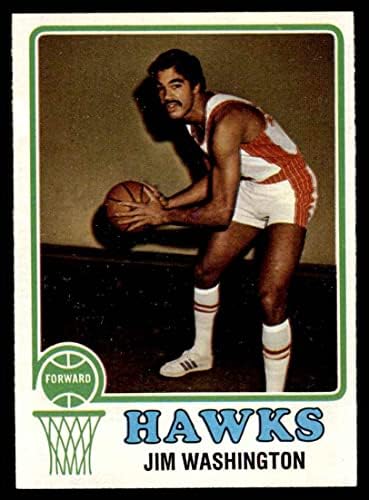 1973 Topps 87 Jim Washington-Atlanta Hawks (Kosárlabda Kártya) EX Hawks Villanova
