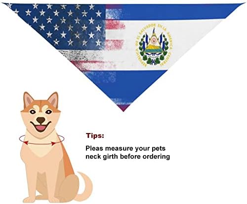 Grunge USA El_Salvador Zászló Kutya Kendő Pet Sál Háromszög Előke Nyomtatott Kendő Tartozékok