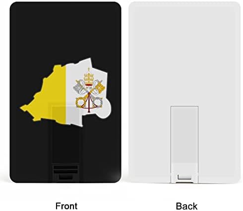 Vatikán Zászló Térkép USB Meghajtó Hitelkártya Design USB Flash Meghajtó U Lemez, pendrive, 64G