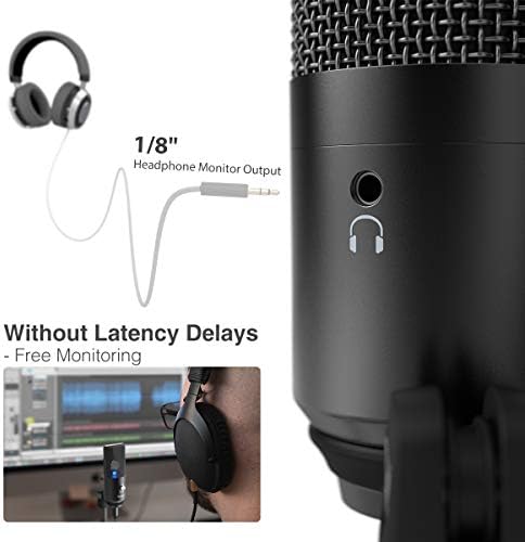 USB Mikrofon, illetve a PC Gaming Headset, Fifine Podcast Számítógép Mikrofon Monitoring 3,5 mm-es Jack,